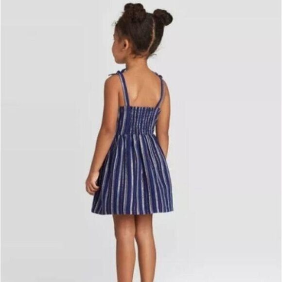 NWT 12mo Navy Stripe Tank Dress Sundress - Picture 2 of 3